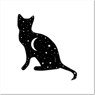 Starry night cat Posters and Art